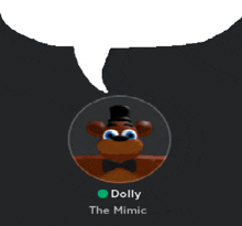 a dolly the mimic icon with a speech bubble