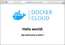 a web page for docker cloud with a blue whale on it