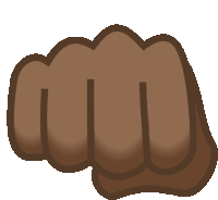 a cartoon drawing of a brown fist with a white background