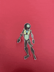 a drawing of a robot with a mask on