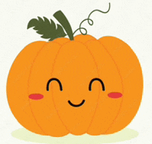 a cartoon pumpkin with a smiling face on it