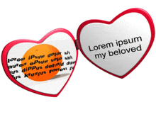 a heart shaped mirror with the words lorem ipsum my beloved