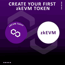 a purple and white circle with zkevm token on it