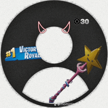 a victor royal logo with a devil horn and a star wand