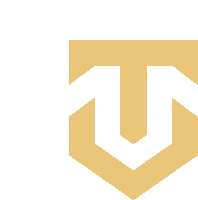 a white background with a gold shield with a letter t on it