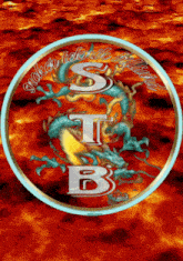 a picture of a dragon with the letter b on it