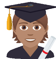 a man wearing a graduation cap and gown holding a diploma