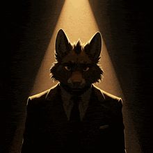 a drawing of a furry animal in a suit