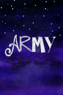 the word army is on a purple background