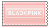 a pink postage stamp with the word blackpink written on it