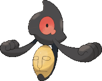 a cartoon drawing of a pokemon with a yellow face and red eyes