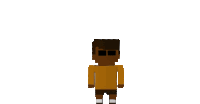 a pixel art of a person wearing sunglasses and a yellow shirt