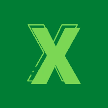 a green letter x with a green background