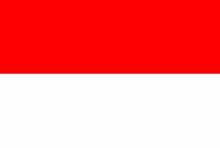 a red and white flag with a white stripe on the bottom is on a white background .