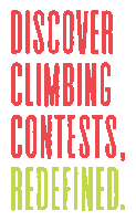 a poster that says " discover climbing contests " on it