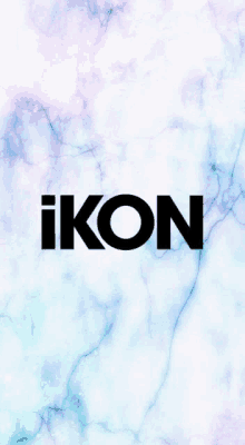 a white marble background with the word ikon on it