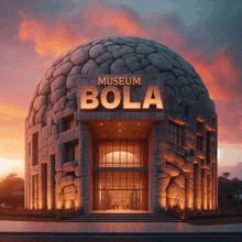 a large dome shaped building with the word museum bola on it