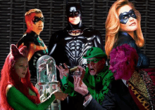 a group of comic book characters including batman and robin