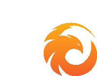 a logo that looks like a phoenix 's tail with a white background