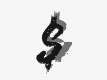 a black and gray dollar sign with a shadow