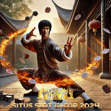 a poster for situs slot gacor 2024 shows a man in a martial arts pose