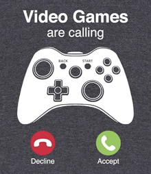 a video game controller with the words `` video games are calling '' on it