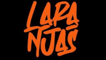 a black background with orange lettering that says `` lara notas '' .