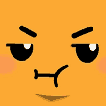 a cartoon face with an angry look on it 's face