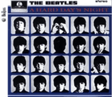 the beatles a hard day 's night album cover with a blue background