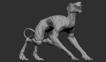 a 3d model of a monster with a very long neck