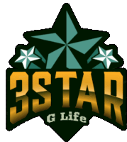 a logo for 3star g life with a green star