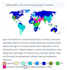 a map of the world shows the age of consent for heterosexual sex