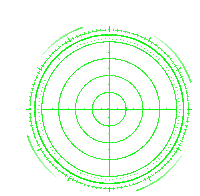 a green circle with a cross in the middle and numbers around it