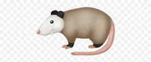 a cartoon opossum with a long tail is on a checkered background .