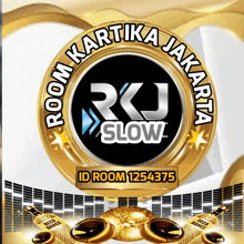 a logo for room kartika jakarta slow with a gold circle