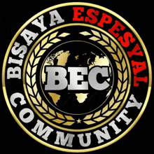 a gold and black logo for bisaya espesyal community bec