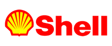 a shell logo with the word shell in red