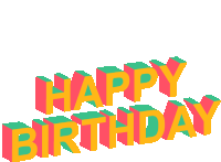 a happy birthday greeting card with colorful letters