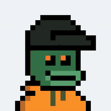 a pixel art of a skeleton wearing a hat