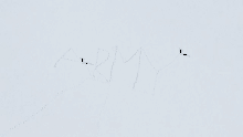 the word army is drawn in the snow with a few people