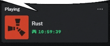 a screenshot of a game called rust with a speech bubble