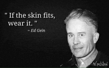 a black and white photo of a man with a quote by ed getting