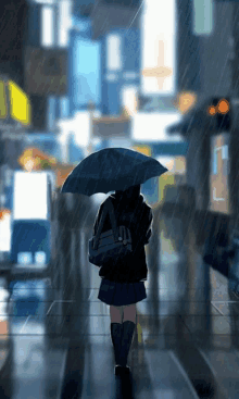 a person walking in the rain with an umbrella