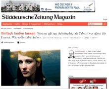 a page from the suddeutsche zeitung magazin shows a woman crying