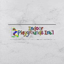 a logo for indoor playgrounds that is on a white surface