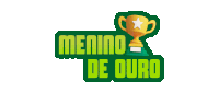 a logo for menino de ouro with a gold trophy