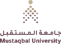 a logo for mustaqbal university with arabic writing on it