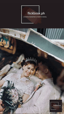 a bride and groom are on the cover of a flickbook.ph book