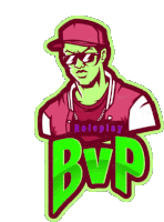 a logo for roleplay bvp shows a man wearing sunglasses and a hat