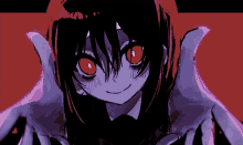 a drawing of a vampire with red eyes